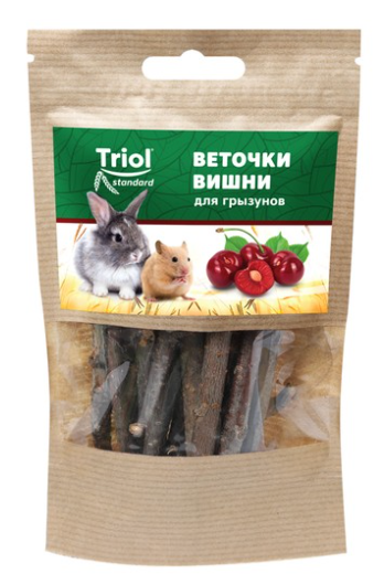 Лакомство Триол веточки вишни для грызунов, 40г, Тriol Standard