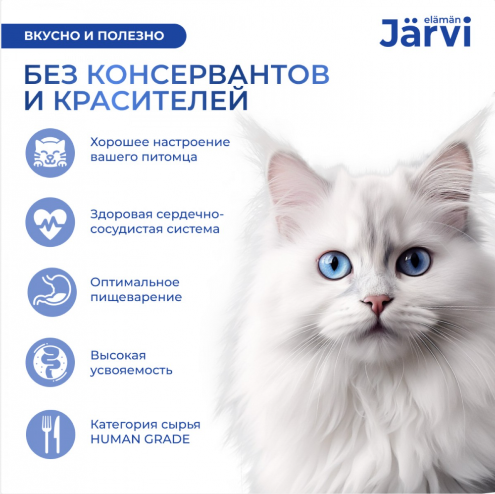 Консерва Jarvi Сенсетив Форель (ламистер) чувствительное пищеварение для кошек 100 г: ПАШТЕТ