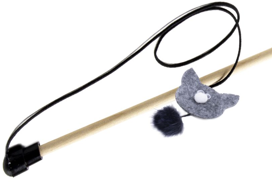 sh-07911 Gosi Удочка-Дразнилка для кошек Neon "Киска с норкой" деревянная палочка 30см