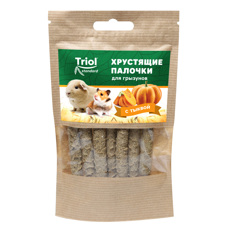 Лакомство Триол хрустящие палочки для грызунов с тыквой, 30г, Тriol Standard