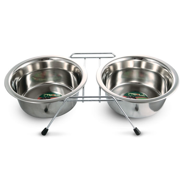 Triol миска металлическая на подставке, 2х1.60 л