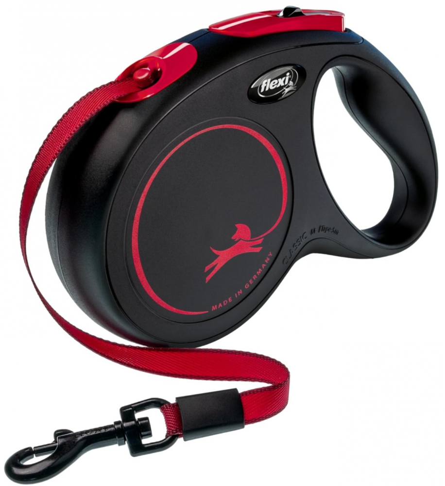 Рулетка Flexi New Classic М лента 5 м до 25 кг Черный-красный