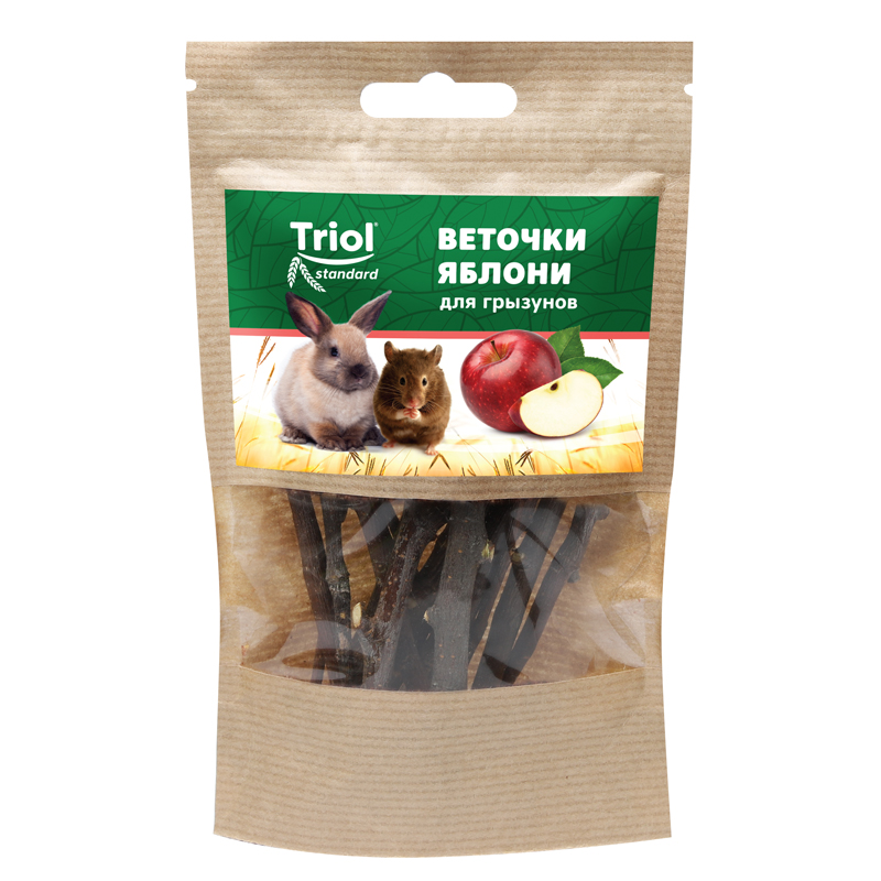 Лакомство Тriol Standard веточки яблони для грызунов, 40г