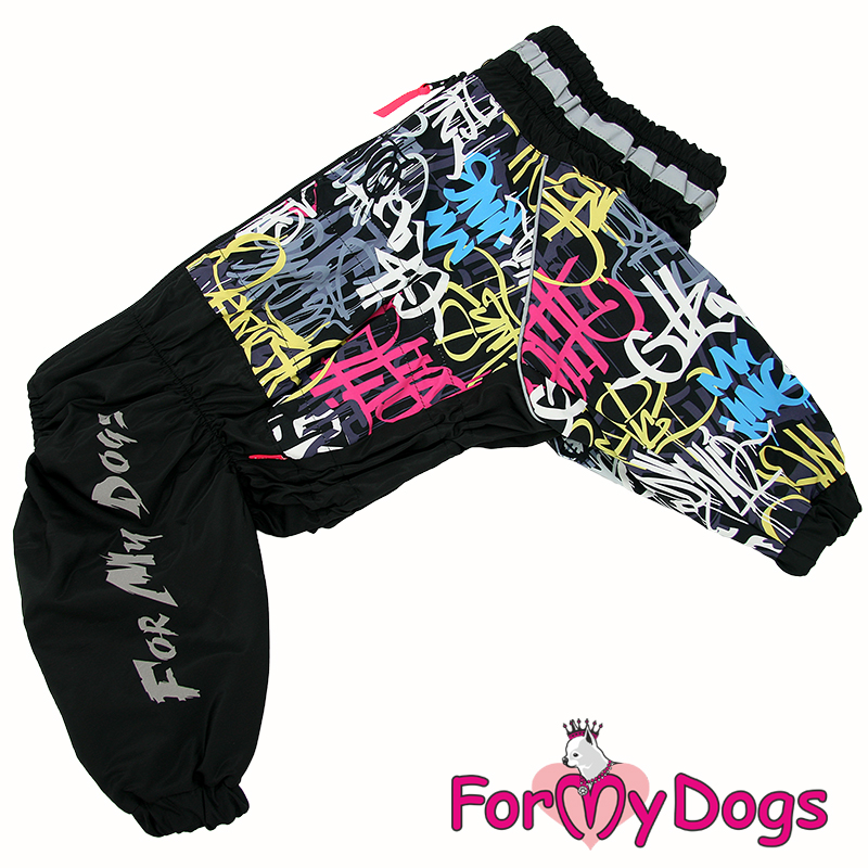 ForMyDogs Комбинезон ДОЖДЕВИК для собак черный для мальчиков  А3 40*60 см