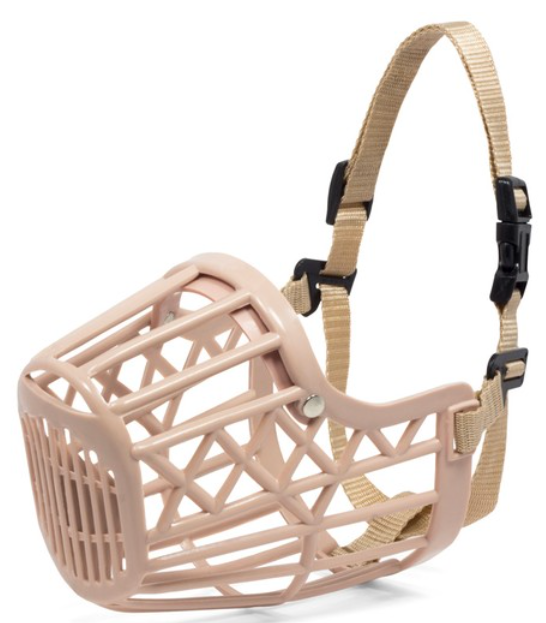 Намордник пластиковый с нейлоновым ремешком №1, 40*33*60мм