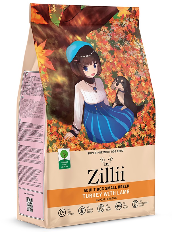 Корм ZILLII Adult Dog Small Breed для взрослых собак МИНИ Индейка с Ягнёнком