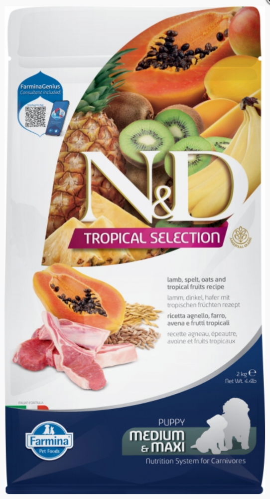 Корм Farmina N&amp;D Tropical Selection Lamb (низкозерновой) для собак средних и крупных пород, с ягнёнком, 2 кг