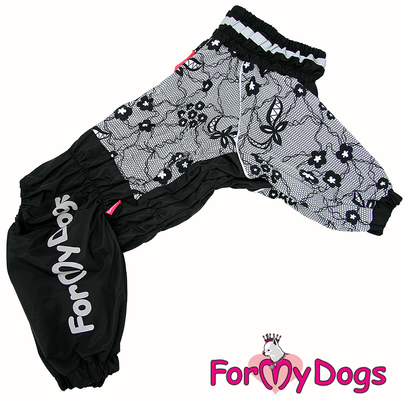 ForMyDogs Комбинезон ДОЖДЕВИК Кружево черный для девочек В3 50*80см