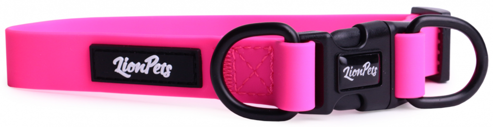 Ошейник из биотана LionPets с пластиковой пряжкой LPO-00530-5 (Розовый) (Размер XL обхват шеи 40-65 см, ширина 2,5 см)