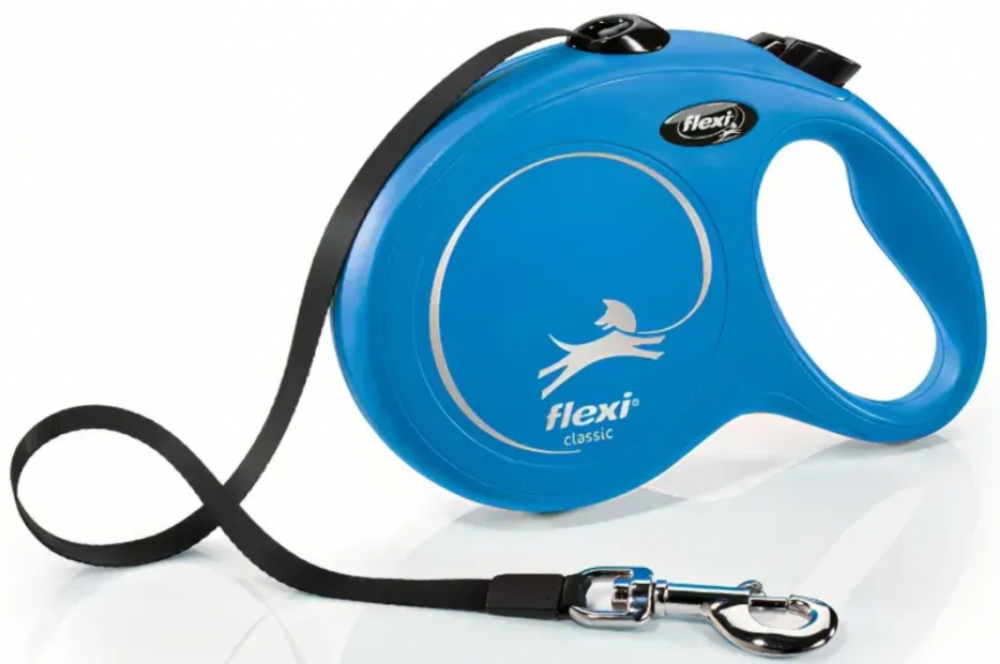 Рулетка Flexi New Classic L лента 8 м до 50 кг Синий