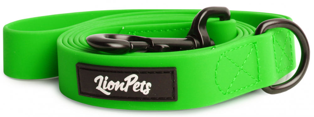 Поводок из биотана прошитый LionPets LP-730-3 (Зелёный) (Размер 2 ширина 2,5 см, длина 1,5 метра)