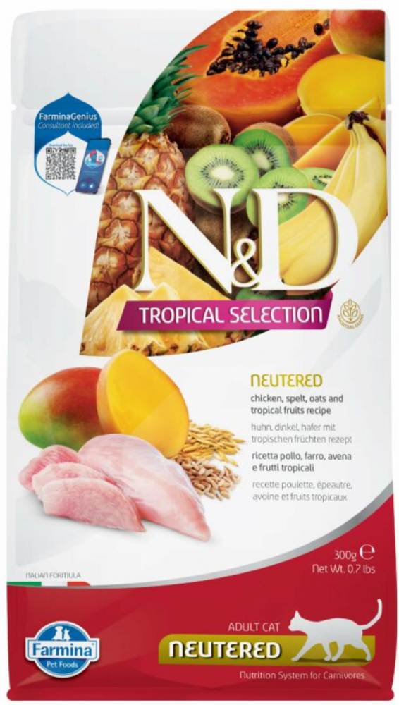 Корм Farmina N&D Tropical Selection Chicken Neutered (низкозерновой) для стерилизованных кошек, с курицей