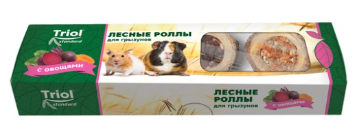 Лакомство Триол лесные роллы для грызунов с овощами (уп. 4 шт), 70г, Standard