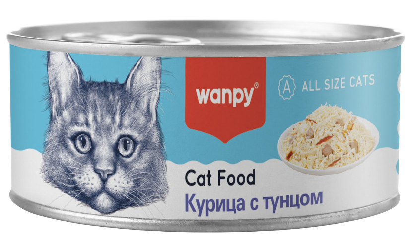 Wanpy Cat Консервы для кошек "Курица с тунцом" 95 г