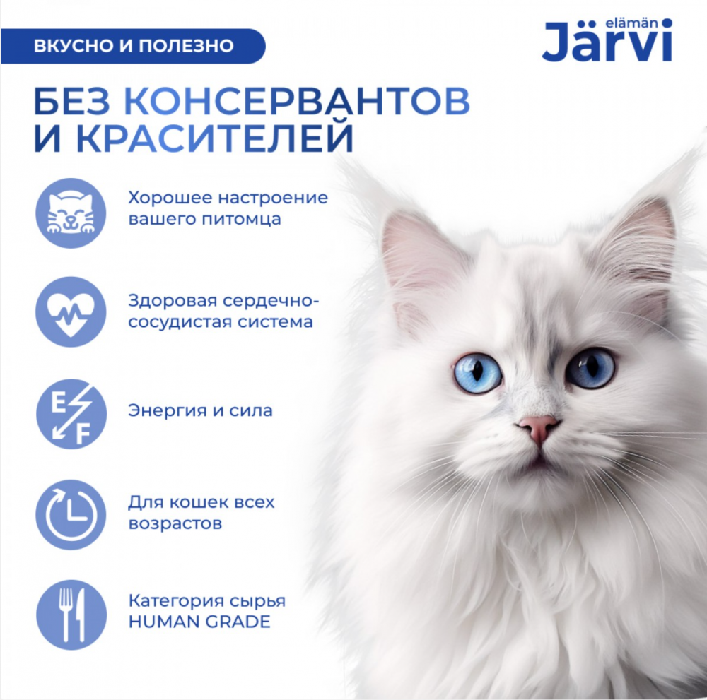 Консерва Jarvi Адульт Утка (ламистер) для домашних кошек 100 г: ПАШТЕТ