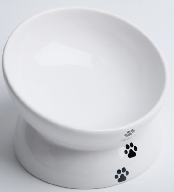 Миска керамическая "Феншуй", 13 x 9 cм, 150 мл, белая с чёрными лапками