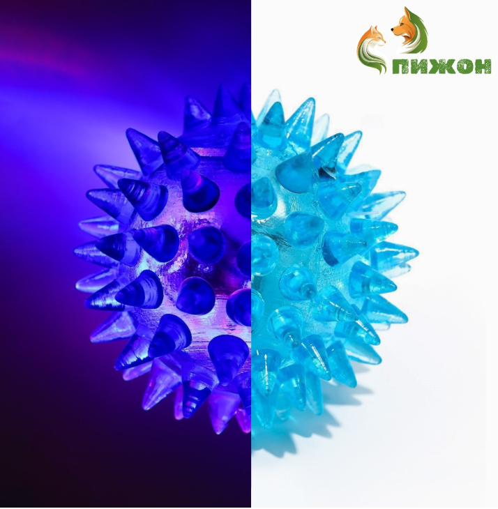 Мяч для животных малый, 4.5 см, светящийся, TPR, малый