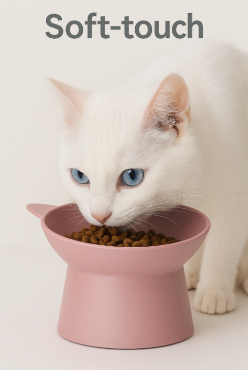 Миска для животных &laquo;КИСА&raquo;, 200 мл, покрытие софт-тач, пластик, лавандовая