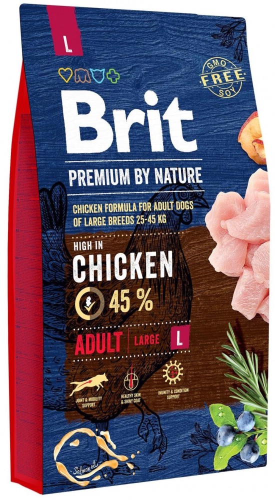 Корм Brit Premium Adult Large & Giant для собак крупных и гигантских пород, с курицей, 15 кг