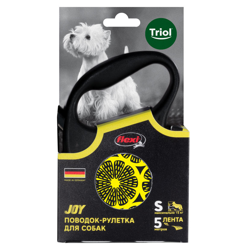 Поводок-рулетка для собак Flexi Joy Planet M 5м до 25кг, лента