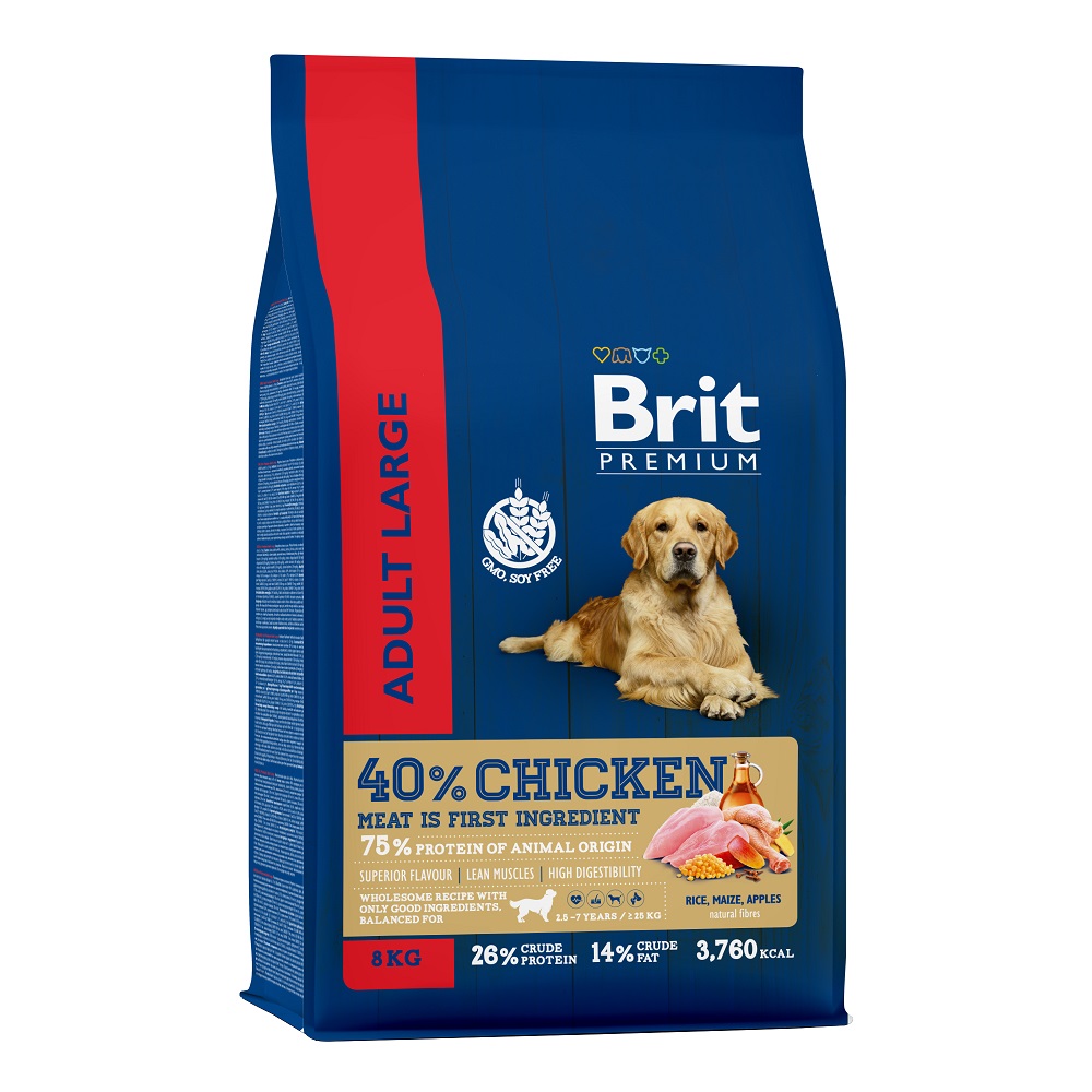 Корм Brit Premium Adult Large & Giant для собак крупных и гигантских пород, с курицей, 15 кг