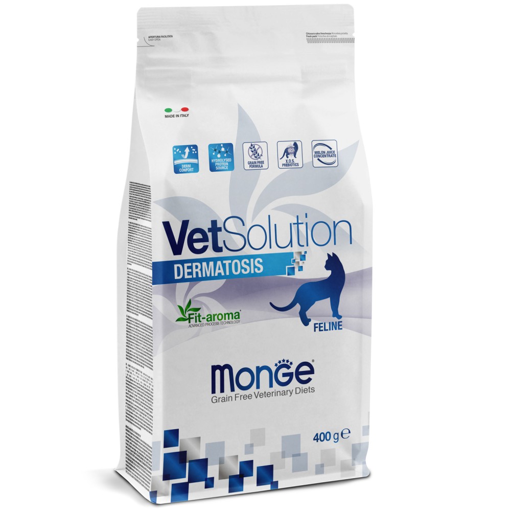 Диетический корм Monge VetSolution Cat Dermatosis Дерматозис для кошек при заболеваниях кожи 1,5 кг